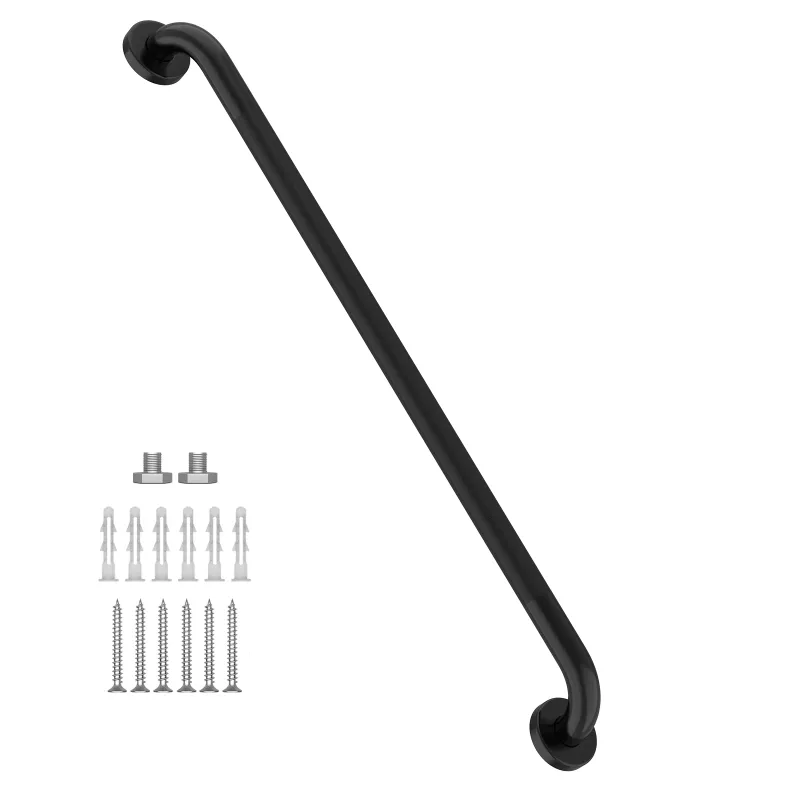 Photo 1 of 36 Inch Black Shower Grab Bar, ZUEXT Stainless Steel Bathroom Grab Bar,Bathroom Balance Bar,Safety Handrail Support,Handicap Injury Elderly Senior Assist Bath Handle