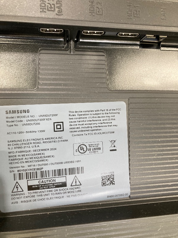 Photo 1 of ***PARTS ONLY***
Samsung 55-Inch Class Crystal UHD 4K DU7200 Series HDR Smart TV w/Object Tracking Sound Lite, PurColor, Motion Xcelerator, Mega Contrast, Q-Symphony (UN55DU7200, 2024 Model)