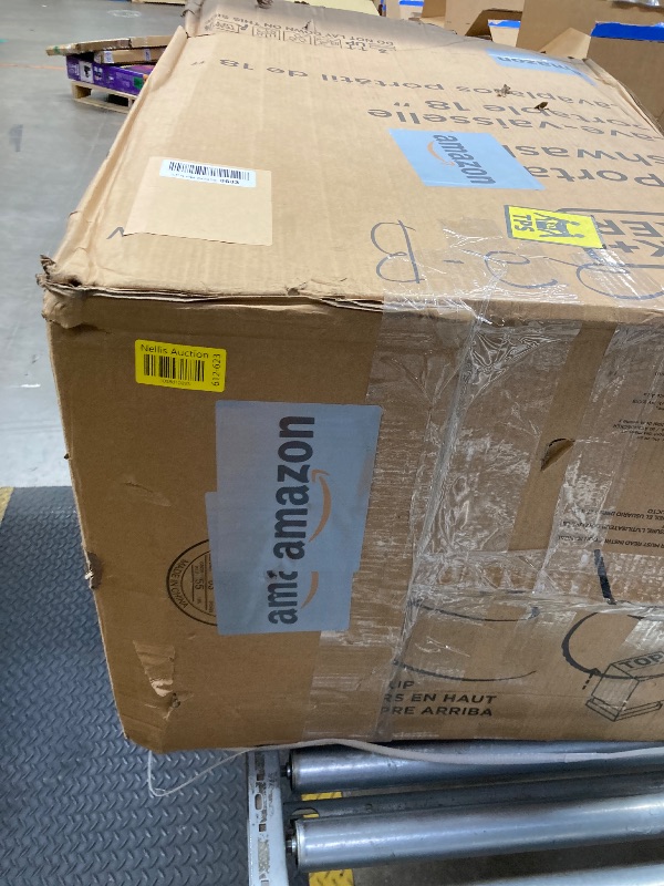 Photo 1 of BLACK+DECKER 18” Portable Dishwasher, Compact Dish Washer with 8-Place Setting Capacity, Stainless Steel Tub, 6 Wash Programs, Worktop Space, Mobile Dishwasher with Casters, Faucet Connect, White