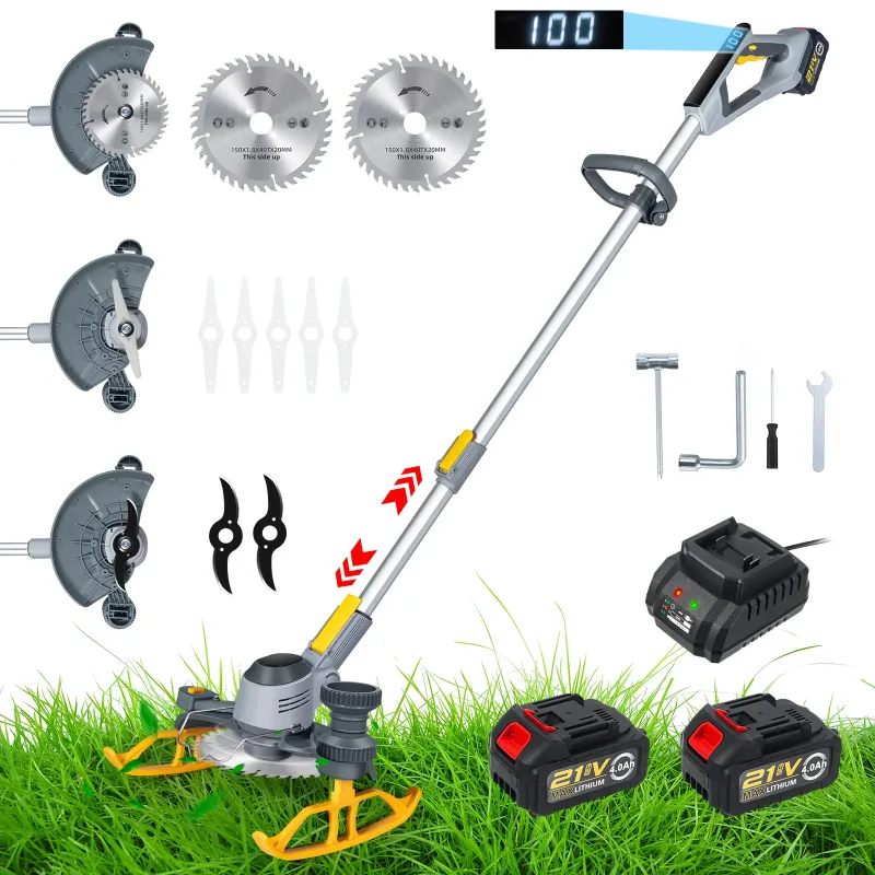 Photo 1 of 21V Capable String Trimmer Brush Cutter, with 2 x Saw Blades, 2 x Metal Blades, 20x Grass Cutting line
