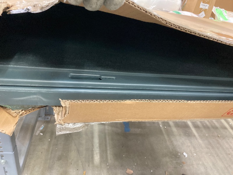 Photo 1 of  ***(MISSING BOX 2 OF 2, THIS IS LID & BOTTOM ONLY SELLING AS PARTS….BOX RIPPED/TORN)***
 VINGLI Upgraded 158 Gallon Outdoor Storage Box, Lockable Resin Storage Containers with Lid, Wooden Grain Surface Deck Box Patio Furniture for Garden, Pool, Balcony, 