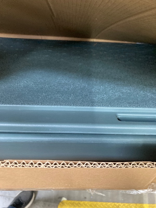 Photo 1 of  ***(MISSING BOX 2 OF 2, THIS IS LID & BOTTOM ONLY SELLING AS PARTS….BOX RIPPED/TORN)***
 VINGLI Upgraded 158 Gallon Outdoor Storage Box, Lockable Resin Storage Containers with Lid, Wooden Grain Surface Deck Box Patio Furniture for Garden, Pool, Balcony, 