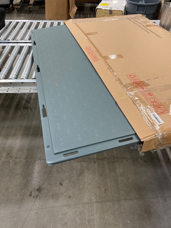 Photo 1 of  ***(MISSING BOX 2 OF 2, THIS IS LID & BOTTOM ONLY SELLING AS PARTS….BOX RIPPED/TORN)***
 VINGLI Upgraded 158 Gallon Outdoor Storage Box, Lockable Resin Storage Containers with Lid, Wooden Grain Surface Deck Box Patio Furniture for Garden, Pool, Balcony, 
