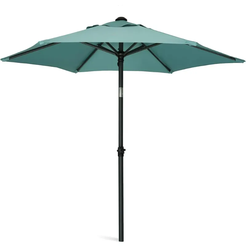 Photo 1 of AMMSUN 6ft Green Round Outdoor Small Table Pool Lawn Balcony Market Patio Umbrella, Push Up & Tilt
