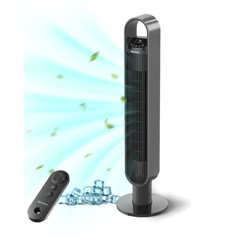 Photo 1 of **does not oscillate** MaxKare 40" Tower Fan, 75° Oscillating Quiet Cooling Fan with 12H Timers & Remote, 3 Speeds 3 Wind Modes Touch Control Bladeless Fan, Black
