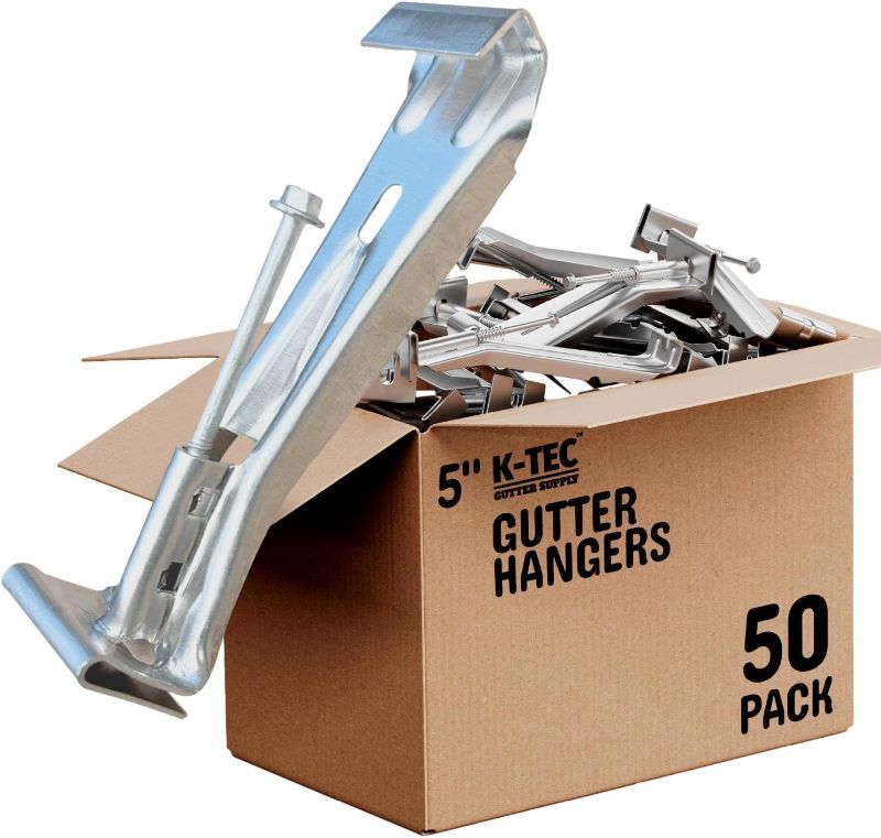 Photo 1 of 25-Pack) 5 inch Premium Quick Hanger Hidden Rain Gutter Bracket with Pre-Inserted Screw
