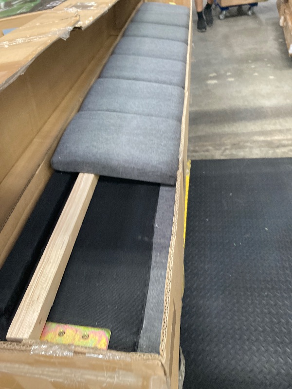 Photo 1 of **PARTIAL SET**
PVWIIK Upholstered Full Size Platform Bed with Soft Plush & Padded, Solid Wood Bedframe w/Wood Slat Support for Bedroom, Living Room, Office, No Box Spring Needed, Grey