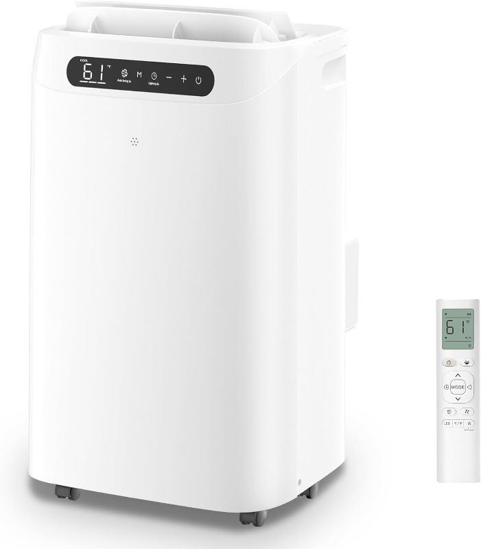 Photo 1 of 14000 BTU Portable Air Conditioners,Cools Up to 700 Sq.Ft,Portable AC Unit with Remote Control,Cooling,Fan,Dehumidification,Sleep Mode& Installation Kits for Large Rooms,White