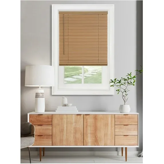 Photo 1 of Achim GII Morningstar Indoor Cordless Woodtone Vinyl Light Filtering Window Mini Blind, 72" L x 23" W