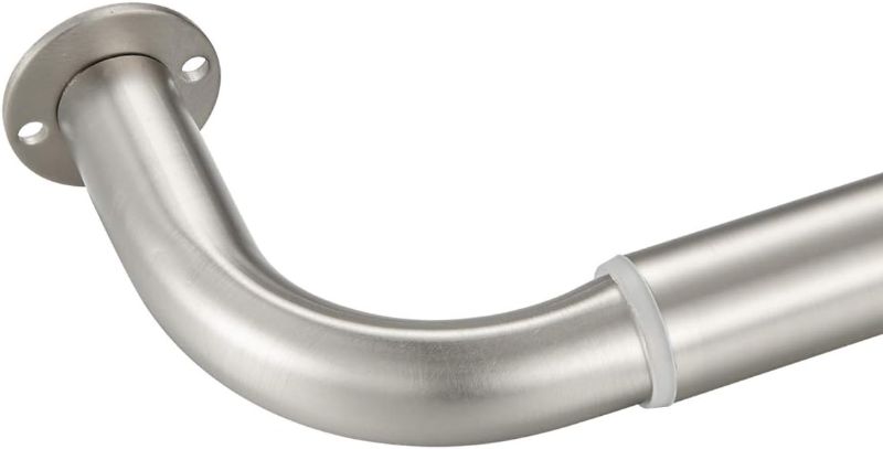 Photo 1 of 
Room Darkening Curtain Rod, Wrap Around Design, Extra-Thick 1-Inch Diameter Single Drapery Rod, Extendable Metal Rod Set for the Blackout Curtains and Sheer (Satin Nickel, 48-84")