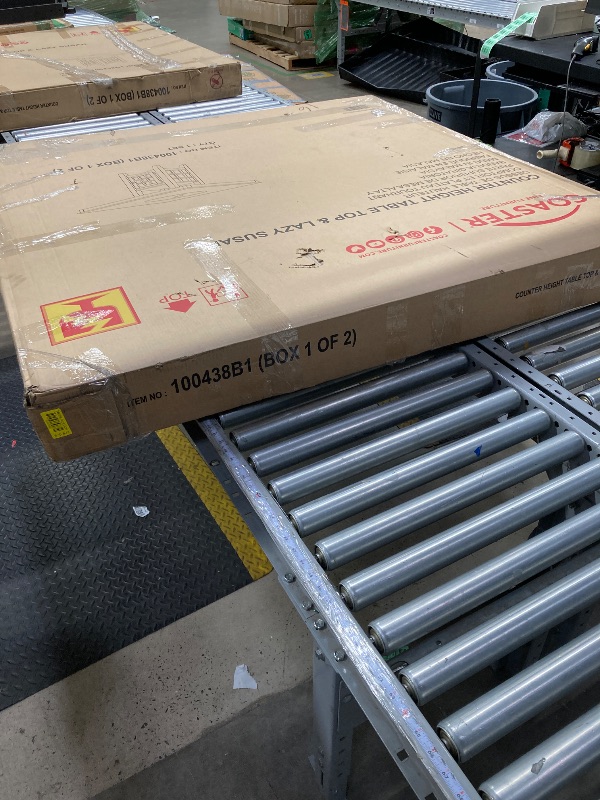 Photo 1 of ***ONLY THE TOP PART***COASTER Gabriel Counter Height Dining Table with Storage Pedestal Base Cappuccino***(BOX 1 OF 2, MISSING BOX #2)***