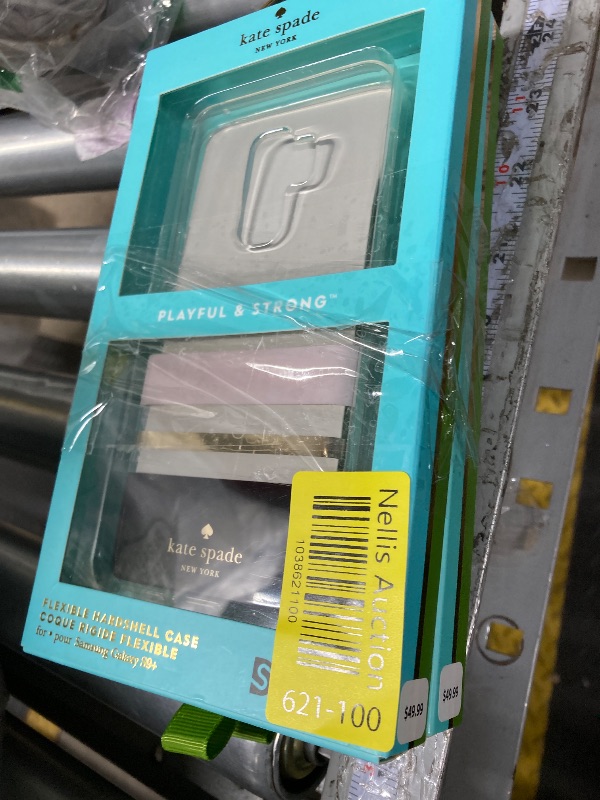Photo 1 of 2-Pack Kate Spade New York Phone Case | for Samsung Galaxy S9 Plus | Protective Clear Crystal Phone Cases with Slim Design and Drop Protection - Charlotte Stripe Black/Cream/Gold