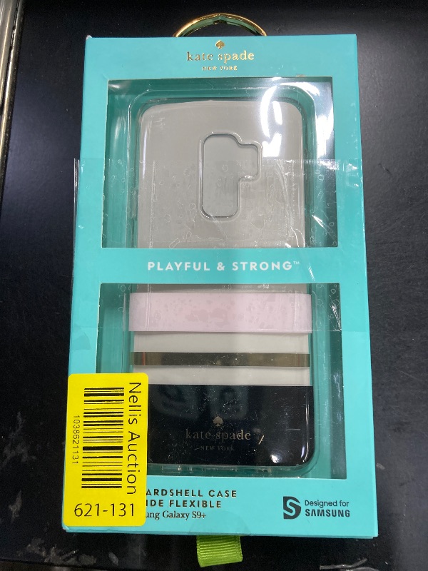 Photo 1 of 2 Pack, Kate Spade New York Phone Case | for Samsung Galaxy S9 Plus | Protective Clear Crystal Phone Cases with Slim Design and Drop Protection - Charlotte Stripe Black/Cream/Gold