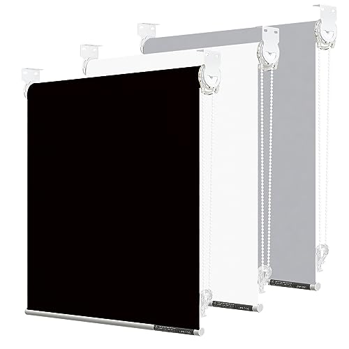 Photo 1 of LINKCOO 90% Blackout Roller Window Shades, Room Darkening Window Blinds with Thermal Insulated Fabric, Corded Roll Pull Down Shades for Home and Office (Black - Width 58*79", Max Drop Height 79")