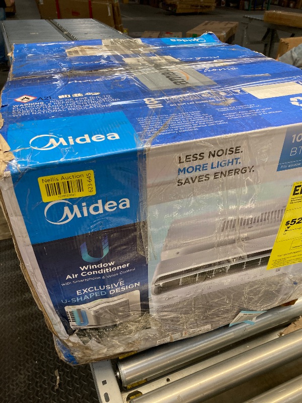 Photo 1 of Midea 8,000 BTU U Shaped Smart Inverter Window Air Conditioner, Cools up to 350 Sq. Ft., Ultra Quiet with Open Window Flexibility, Works with Alexa/Google Assistant, 35% Energy Savings, Remote Control