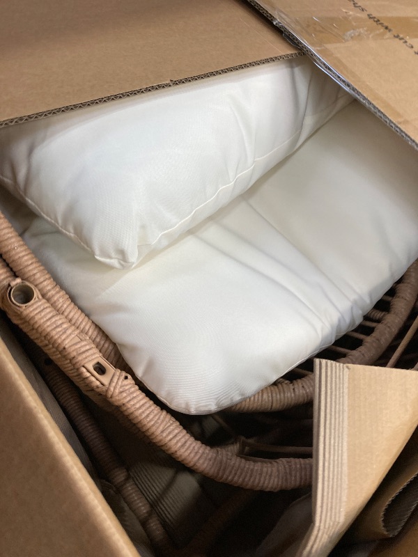 Photo 1 of ***missing parts, needs hardware*** Shintenchi Wicker Egg Chair Outdoor Rattan Patio Chair with Cushion,Oversized Patio Lounge Chairs with Cushion Egg Basket Chair, Egg Seat for Indoor Living Room Bedroom Outside Patio Backyard Balcony