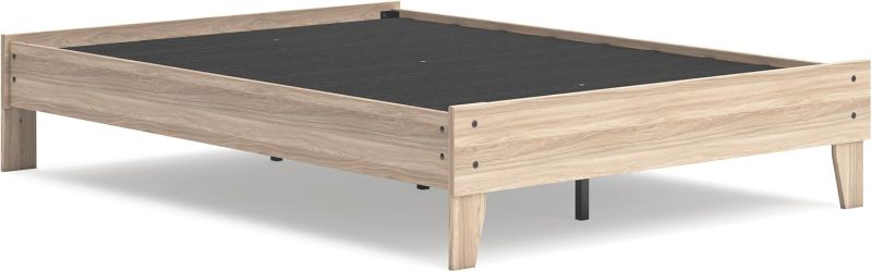 Photo 1 of ++NOT COMPLETE++++1 BOX++Signature Design by Ashley Battelle Mid-Century Modern Full Platform Bed with Metal Slats and Center Support Le