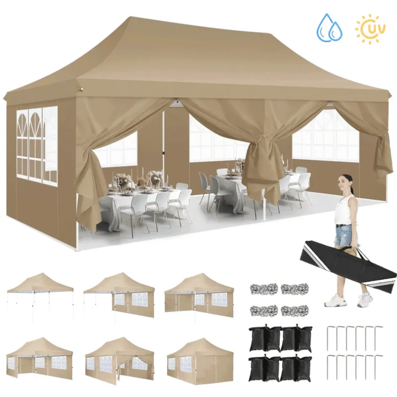 Photo 1 of ***PARTS ONLY***
COBIZI 10x20 Pop up Canopy with 6 Removable Sidewalls,Outdoor Waterproof Canopy Tents for Partie Wedding,Instant Sun Protection Shelter with Upgrade Raised Roof and Carry Bag,Khaki