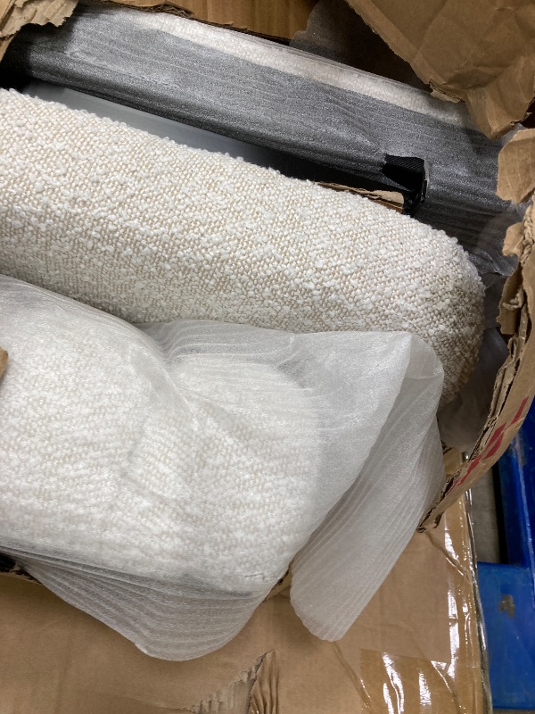 Photo 1 of +++2 BOX+++Meridian Furniture NashCream-K Nash Collection Modern | Contemporary Boucle Fabric Upholstered King Bed with Rich Cream Boucle Fabric and Deep Channel Tufting, 89" W x 91" D x 38" H, Cream, King