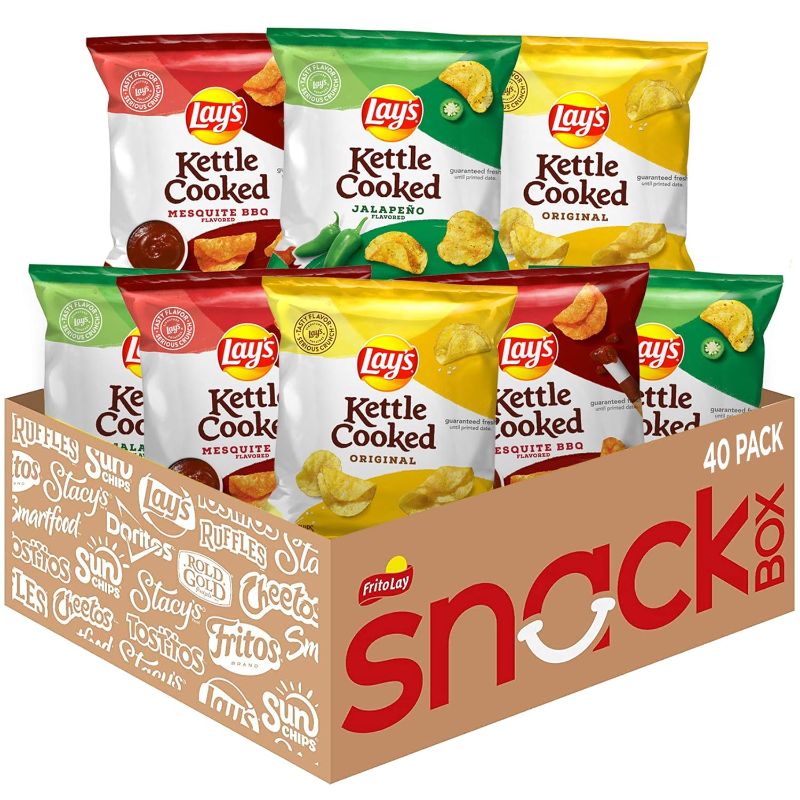 Photo 1 of 
Lay's Kettle Cooked Potato Chips, Variety Pack, 0.85 Ounce (Pack of 40)