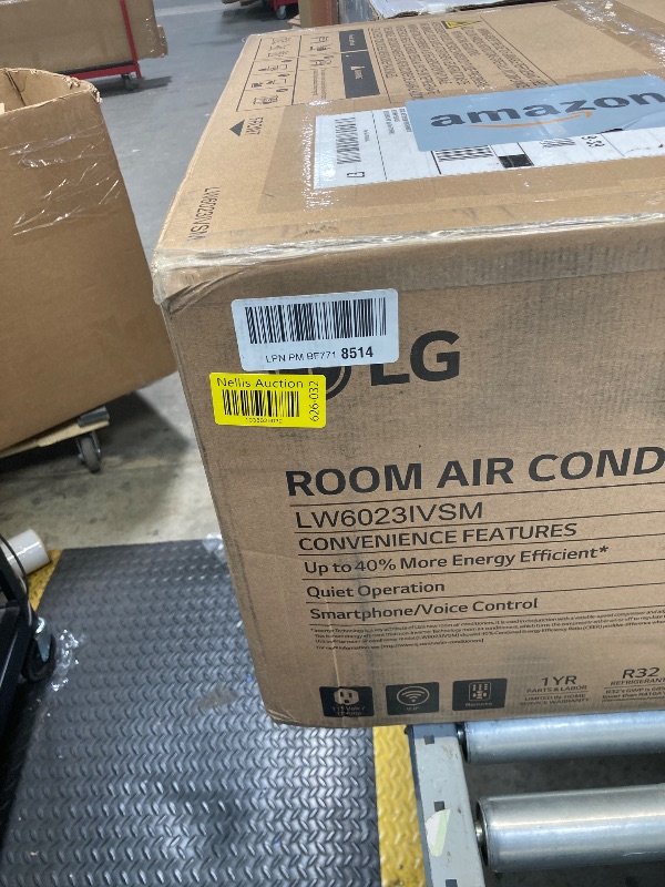 Photo 1 of ****PARTS ONLY***ITEM WON'T TURN ON***LG 6,000 BTU Dual Inverter Smart Window Air Conditioner, 115V, Cools 250 Sq. Ft., Ultra Quiet Operation, Up to 35% More Energy Savings, ENERGY STAR®, works with LG ThinQ, Amazon Alexa and Hey Google