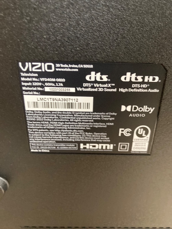 Photo 1 of VIZIO 40-inch Full HD 1080p Smart TV with DTS Virtual: X