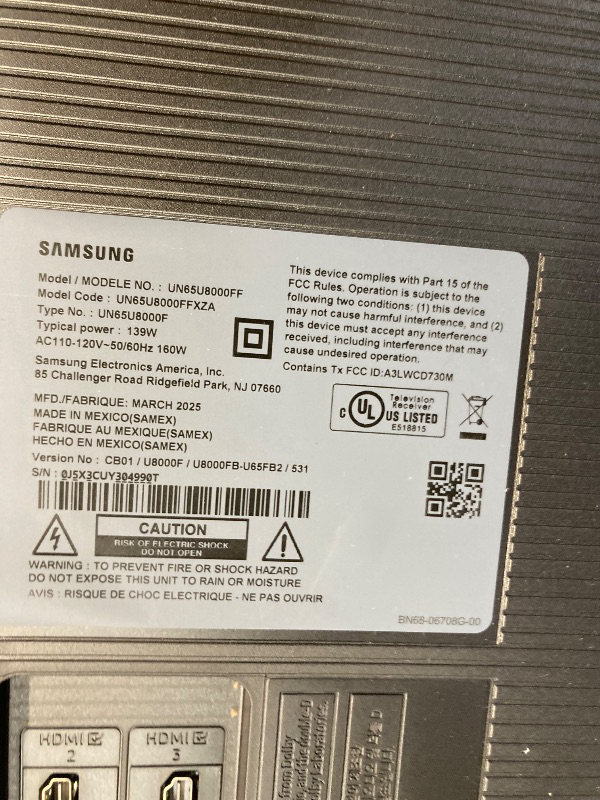 Photo 1 of SAMSUNG 65-Inch Class Crystal UHD U8000F 4K Smart TV (2025 Model) Endless Free Content, Crystal Processor 4K, MetalStream Design, Knox Security, Alexa Built-in