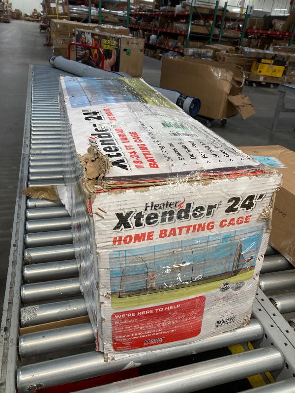 Photo 1 of ***MISSING THE NET****Heater Sports Xtender 24' Baseball & Softball Batting Cage Net & Frame (Machine NOT Included) - Durable Fiberglass Frame and Polyester Netting | Ideal for Batting Training for Kids, Teens, & Adults