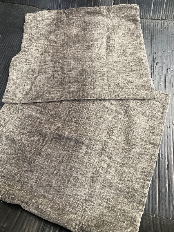 Photo 1 of  Pack of 2 Decor Burlap Natural Style Lined Linen 18x18 inch Throw Pillow Cases Cushion Cover for Living Room/Christmas,(Dark Grey)
