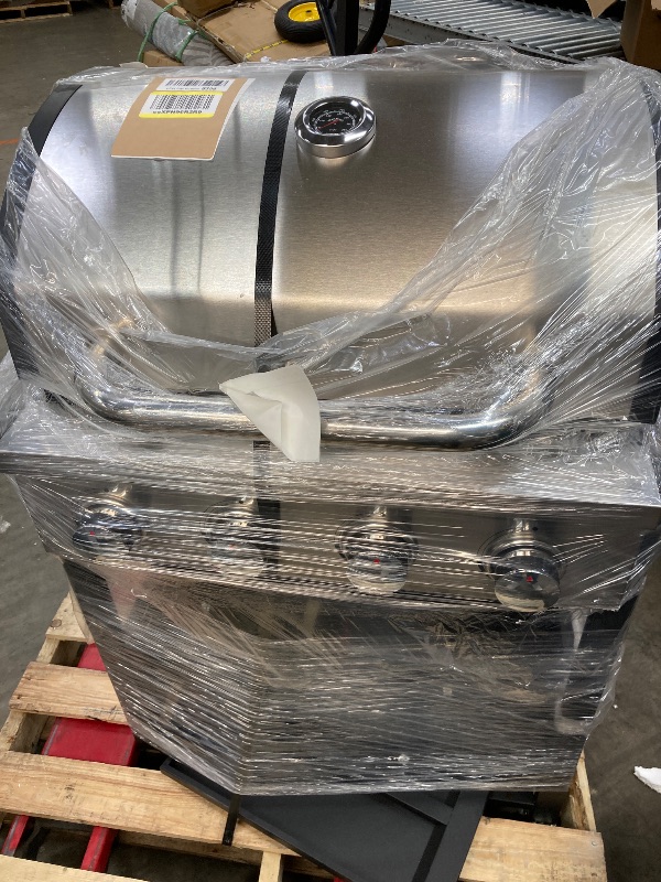 Photo 1 of ***SIMILIAR TO PICTURE/HAS BROKEN WHEEL***4 Burners Gas Grill with Side Burner, Propane Grill with Wheels and Storage, Outdoor Gas BBQ with Oil Tray and Thermometer for Patio and Party, 49200 BTU