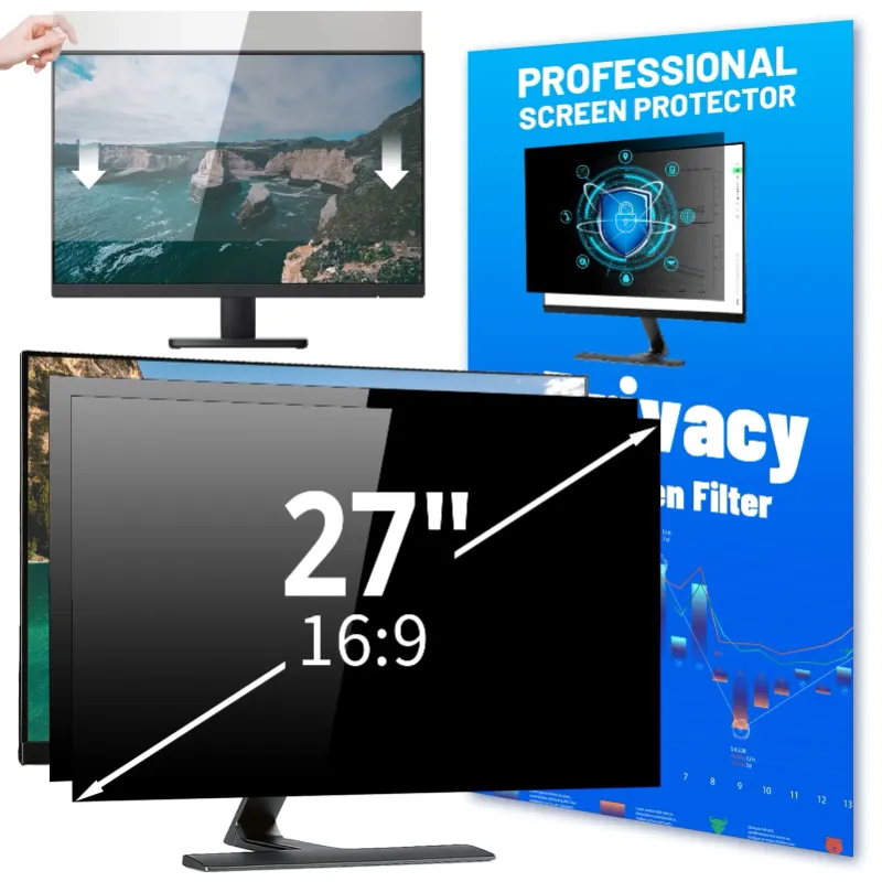 Photo 1 of 27" Computer Privacy Screen Filter for 16:9 Widescreen Monitor Screen Protector, Desktop PC Monitor Privacy Film, Monitor Privacy Shield and Anti-Glare, Anti-Scratch, Anti Blue Light Protector
