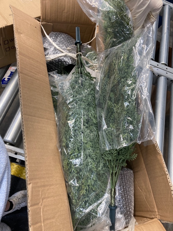 Photo 1 of 3ft Artificial Topiary Trees Beautiful Realistic Faux Cedar Pines UV Protection for Indoor Outdoor Front Porch Decorate (Christmas Tree*2)