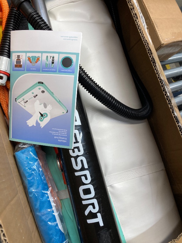 Photo 1 of FBSPORT Inflatable Floating Dock, 10ft Inflatable Swim Platform Dock for Lake, Inflatable Water Floating Dock Mat with Non-Slip EVA Surface, Floating Island for Pool Beach Ocean 10x6.5x0.5ft, Orange