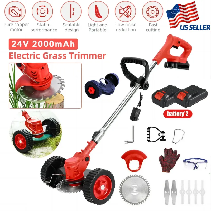 Photo 1 of ***PARTS ONLY***
Electric  Eater Wacker, Grass Trimmer Weed Lawn Edger Eater, 21V 650W Cordless Grass String Trimmer Cutter, Weed Wacker with 2 Battery