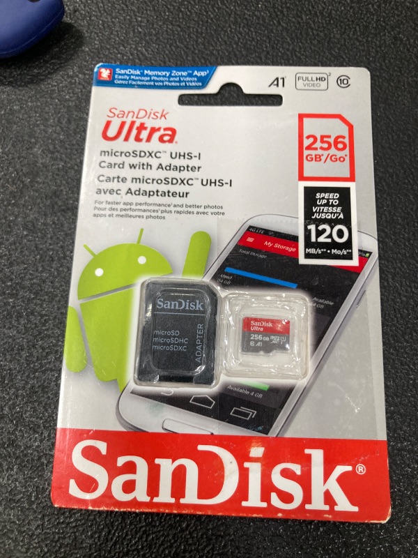Photo 1 of [Older Version] SanDisk 256GB Ultra microSDXC UHS-I Memory Card with Adapter - 100MB/s, C10, U1, Full HD, A1, Micro SD Card - SDSQUAR-256G-GN6MA