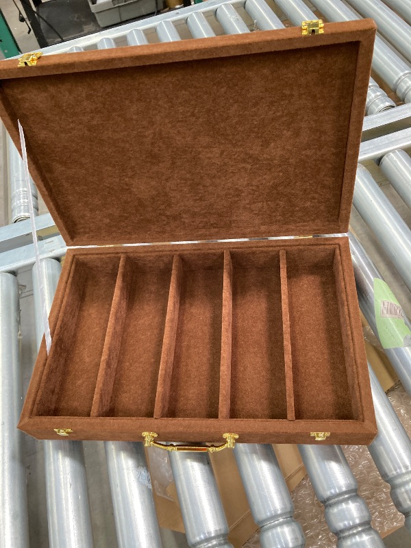 Photo 1 of ***EMPTY CASE, SILVERWARE NOT INCLUDED***Pickmesh Silverware Case with Lid and Handle, Silverware Storage Box Sterling Silver Flatware Chest Without Silver Tarnish Proof Utensils Organizer for Kitchen Elegant Decor Wedding Gifts(Coffee)