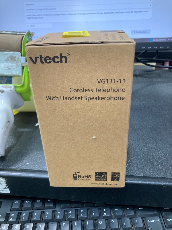 Photo 1 of [New] VTech VG131-11 DECT 6.0 Cordless Phone - Bluetooth Connection, Blue-White Display, Big Buttons, Full Duplex, Caller ID, Easy Wall Mount, 1000ft Range (Black)