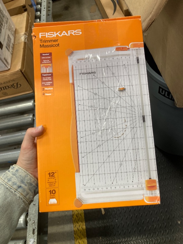 Photo 1 of Fiskars Precision Paper Trimmer - Easy, Safe and Accurate for Crafts, Gifts, Cards and More - Always Cuts Straight