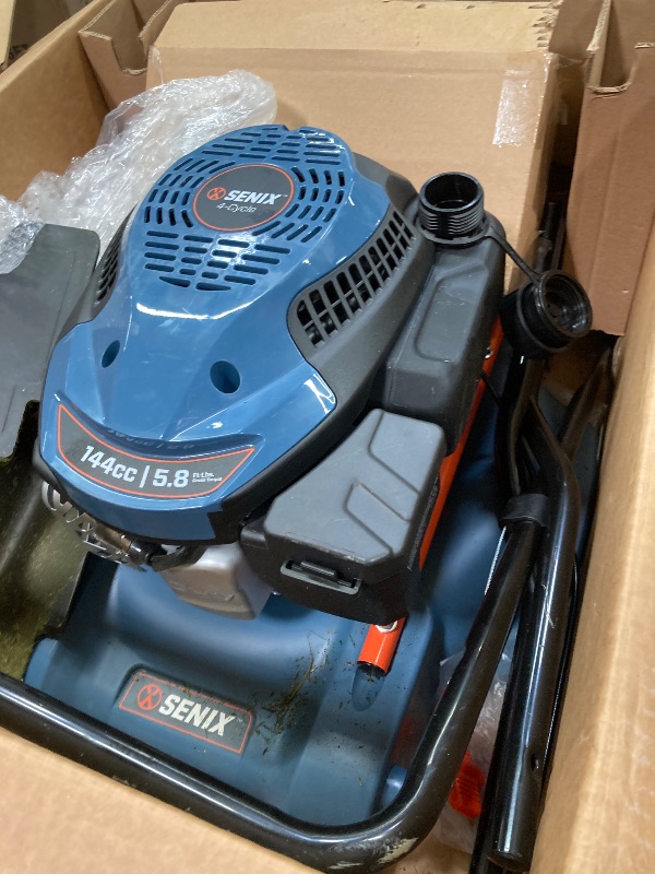 Photo 1 of **Missing Parts** 
SENIX Gas Lawn mower, 18in Cutting Blade / 19in Cutting Deck, 144cc 4-Cycle Engine Push Mower with Side Discharge
