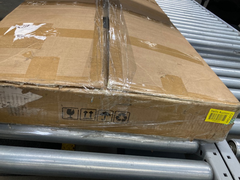 Photo 1 of ***(OPEN BOX, ORIGINAL STOCK PHOTO NOT AVAILABLE)***platform bed frame with fabric upholstered headboard, 59"L color grey  ***(OPEN BOX, ORIGINAL STOCK PHOTO NOT AVAILABLE)***