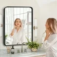 Photo 1 of 24x36 Inch Bathroom Mirror Large Rectangle Vanity Framed Mirror for Wall, Tempered Glass, Hangs Horizontally or Vertically