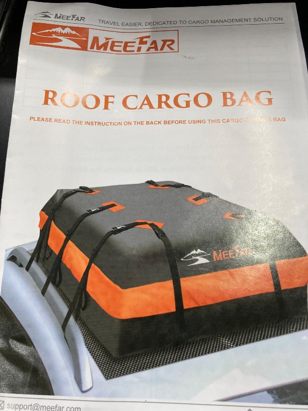 Photo 1 of ***(EXACT MEASUREMENT UNAVAILABLE, NOT IN BOX)*** Car Roof Bag XBEEK Rooftop top Cargo Carrier Bag Waterproof for All Cars with/Without Rack, Includes Anti-Slip Mat, 10 Reinforced Straps, 6 Door Hooks, Luggage Lock   ***(EXACT MEASUREMENT UNAVAILABLE, NOT