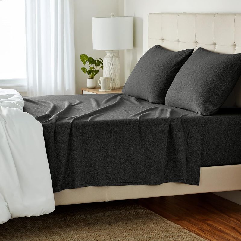 Photo 1 of 
Click to see full view







More videos
 Ask Rufus

Is this set hypoallergenic?
 
Does it come in other colors?
 
Can it be tumble dried?
 
Ask something else
Amazon Basics 4 Piece Bed Sheet Set, 100% Cotton Jersey, Includes Super Soft, Flat and Fitted