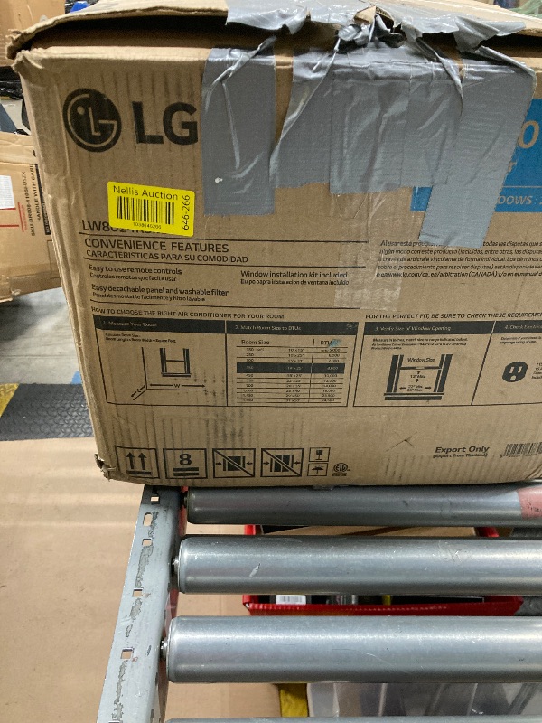 Photo 1 of  *** Broken fan,  no remote ****LG LW8024RSMX Window Conditioner, Wi-Fi Enabled w/Remote, 350 Sq.Ft, 4-Way Air Deflection, 3 Cooling and Fan Speeds, 115V, 8,000 BTU, White