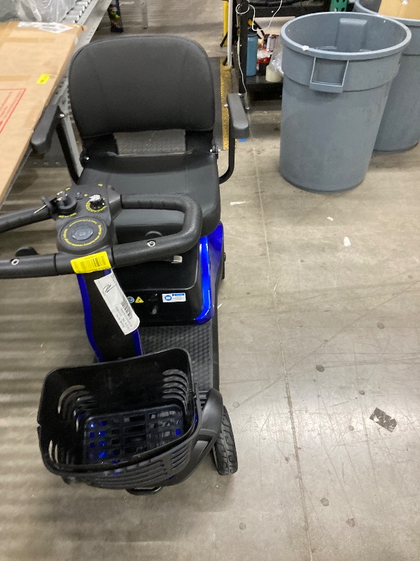 Photo 1 of 1inchome 4 Wheel Mobility Scooter, Electric Power Mobile Wheelchair for Seniors Adult with Lights- Collapsible and Compact Duty Travel Scooter w/Basket Extended Battery Light Blue