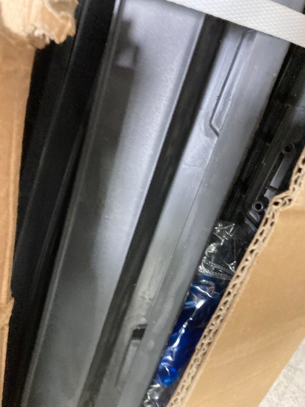 Photo 1 of ***CRACK IN PLASTIC ON BOTTOM***Keter Denali 200 Gallon Resin Large Deck Box with Double Wall 20mm Panels - Paintable and Drillable-Organization and Storage for Patio Furniture and Outdoor Items, Grey & Black