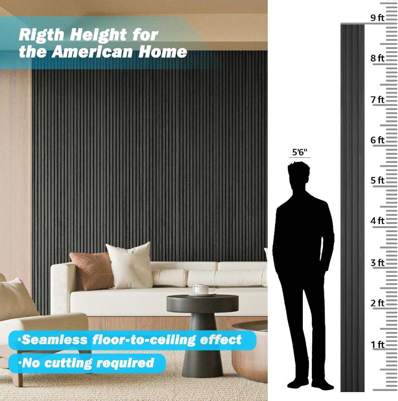 Photo 1 of ***2 HAVE DAMAGED CHIPPED SIDES**Art3d Slat Wood Wall Paneling for Interior and Ceiling Decoration  108X6  6 PACK