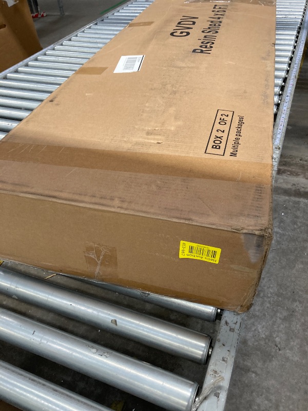 Photo 1 of ****Box 2 of 2***

***The model and color may vary***

 6x4ft Outdoor Resin Storage Shed, Plastic Garden Tool Shed with Floor for Lawnmowers/Bicycles/Pool Supplies, Gray
