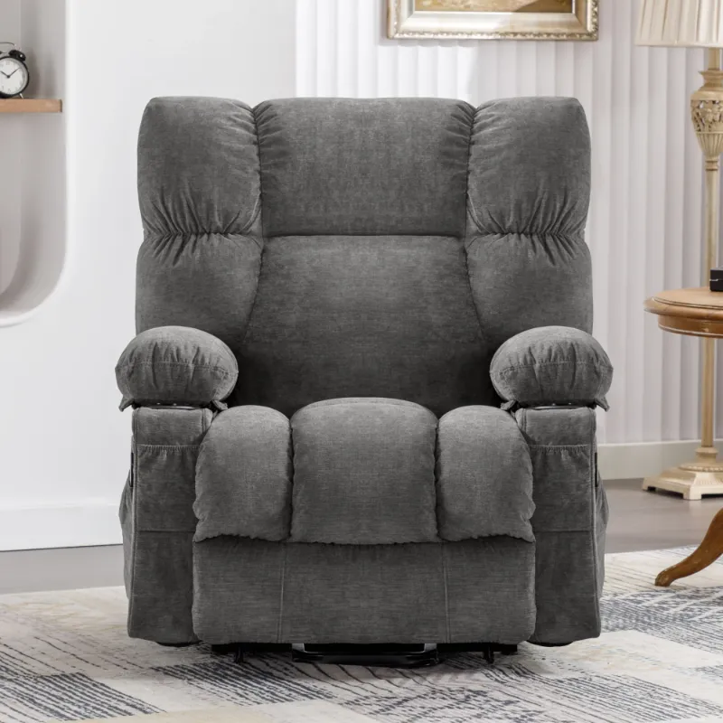 Photo 1 of ***MISSING PARTS** Power Lift Recliner Chair Recliners for Elderly with Heat and Massage Recliner Chair for Living Room with Infinite Position and Side Pocket,USB Charge Port,Grey
