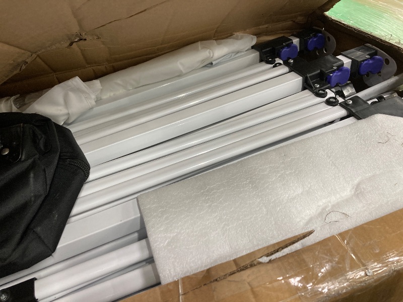 Photo 1 of ***DAMAGED FRAME**COBIZI 10x30 Pop Up Canopy Tent with 8 Sidewalls,Wave Eave Heavy Duty Canopy Tent for Outside ,Camping,Wedding,Ez tents for party with Roller Bag Thickened Frame Large Space UV 50+ Waterproof,White
